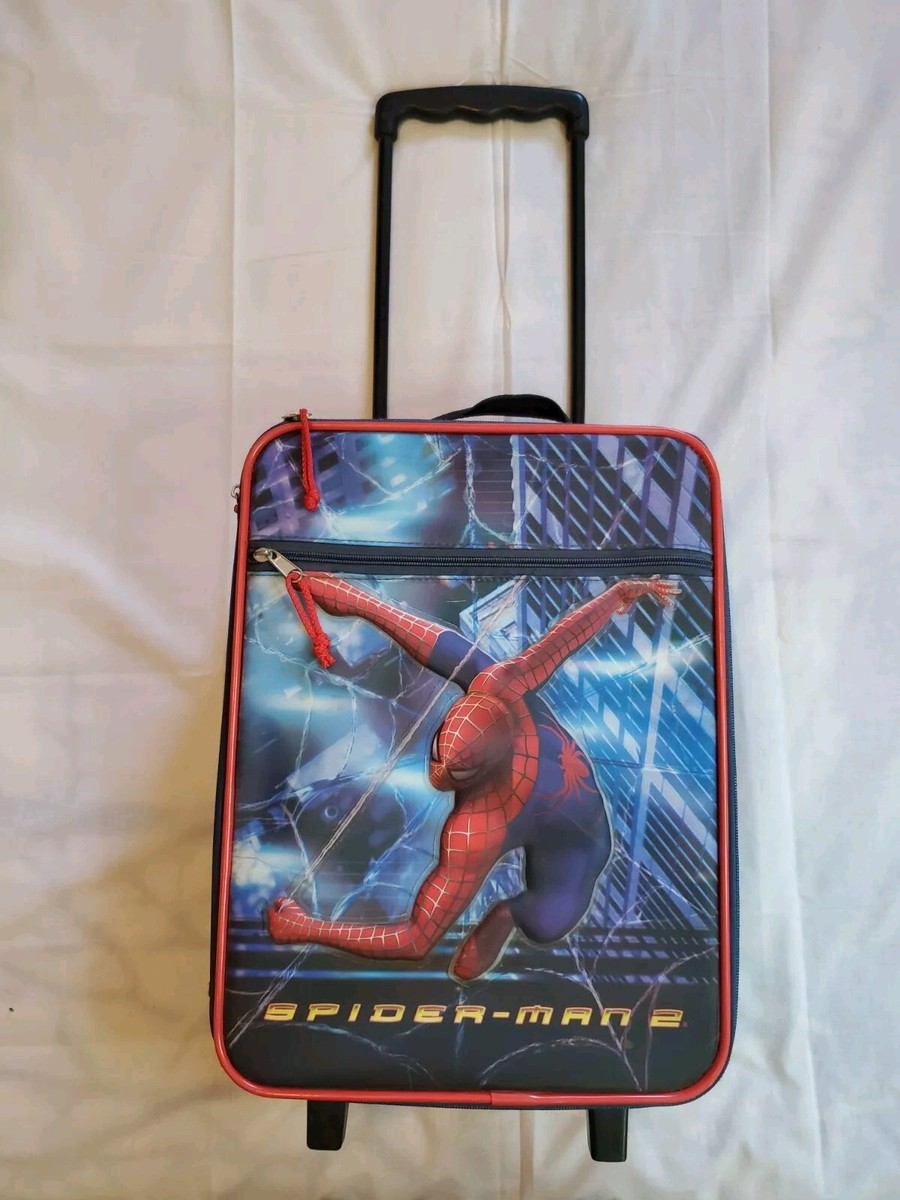 Vintage 2004 SPIDER-MAN Rolling Luggage Suitcase Kids Carry-on