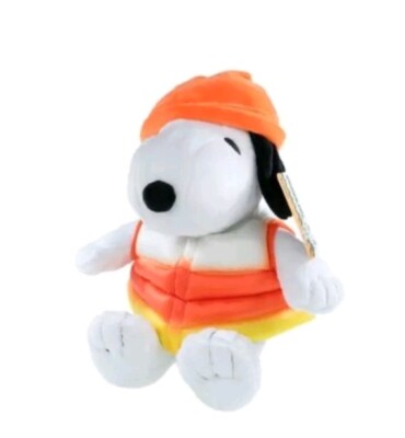NEW Snoopy Candy Corn Puffer Jacket Peanuts Halloween Plush 2024 TikTok Trending