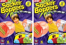 Socker Boppers Inflatable Boxing Pillows - 2 Pairs of Clear Boppers, Box and Bop