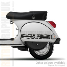 Scooter Union Jack Laurel Side Panel stripes stickers decals fit Vespa PX