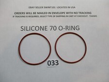 033 Silicone O-ring 70 durometer 2" ID x 2-1/8" OD x 1/16" thick. Quan 2.
