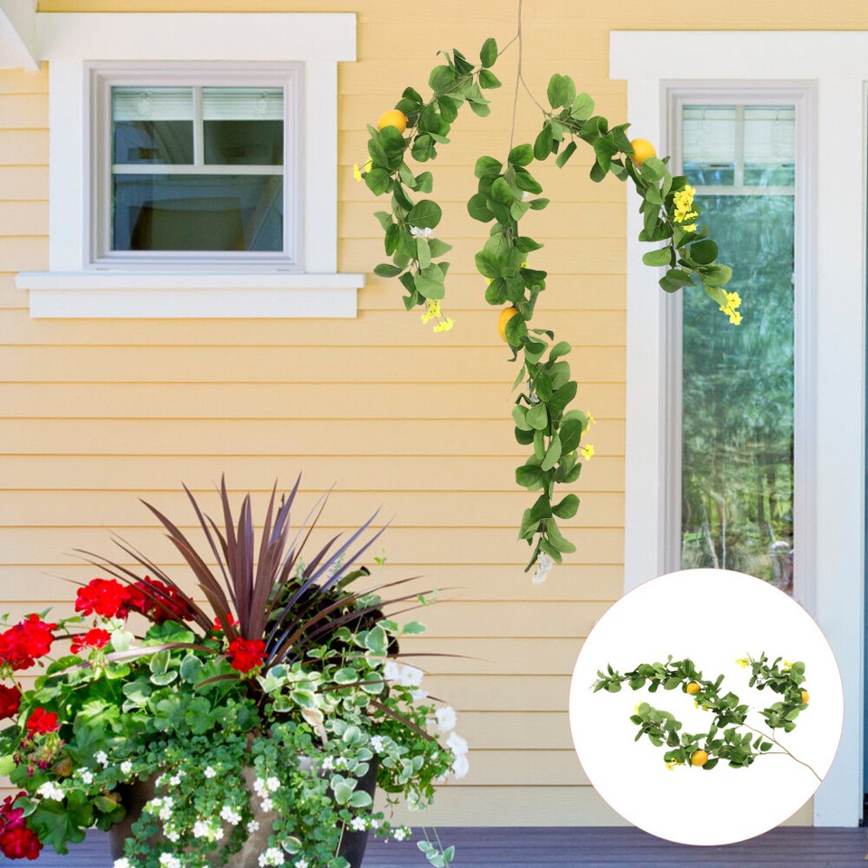 Faux Wall Hanging Lemon Plastic Artificial Plants Simulation Ornament