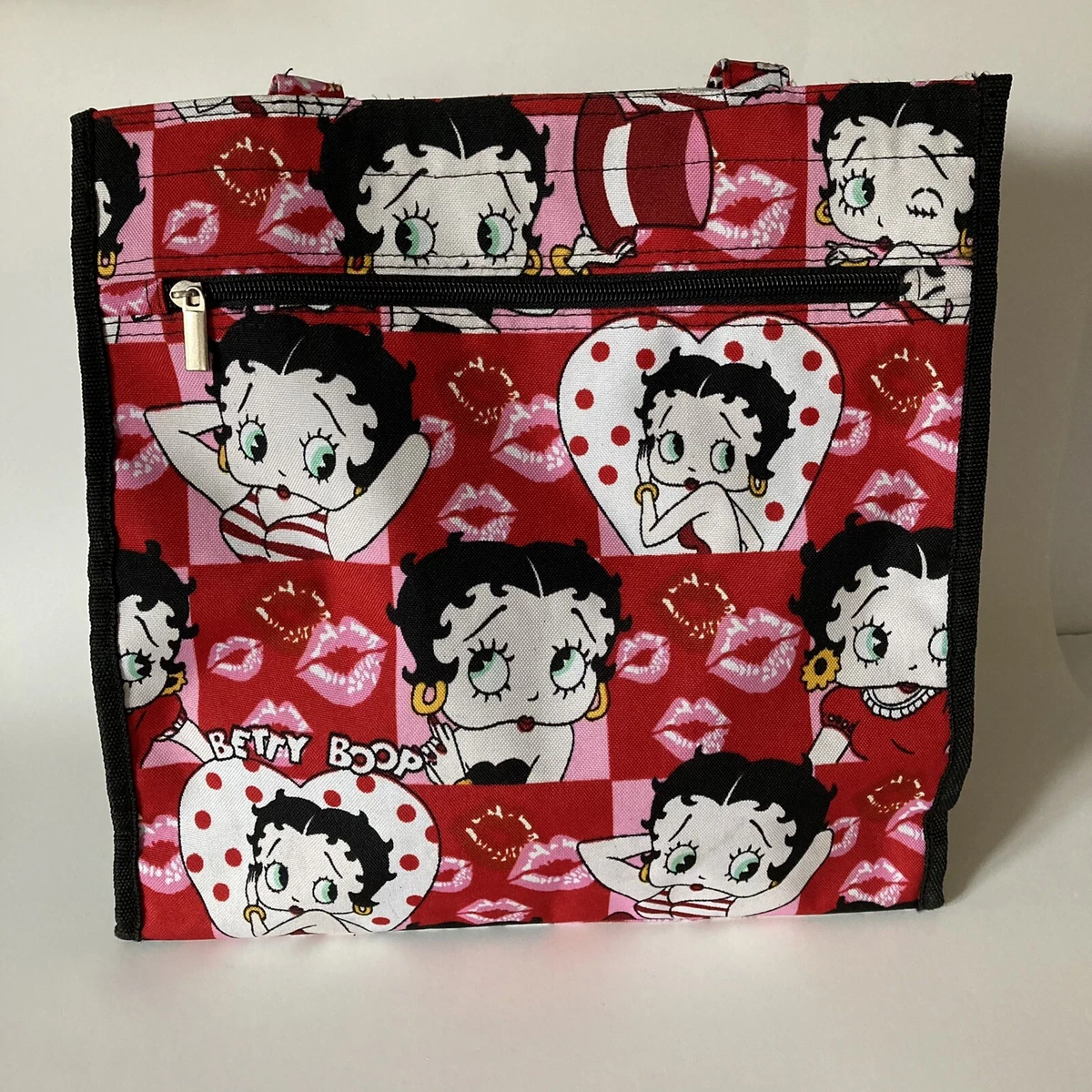 Betty Boop Tote Bag Beach Bag Purse With Mini Change Wallet Pink