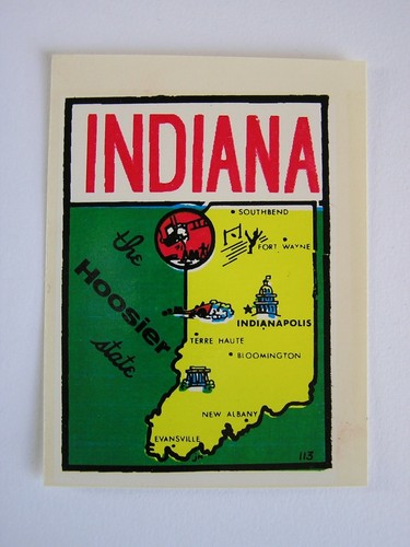 Vintage State of Indiana Baxter Lane Water Decal - Picture 3 of 3