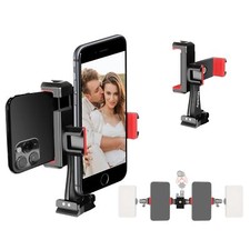 Phone Tripod Mount Adapter 360    Rotatable Dual Cell Phone Holder Clip Adjustabl
