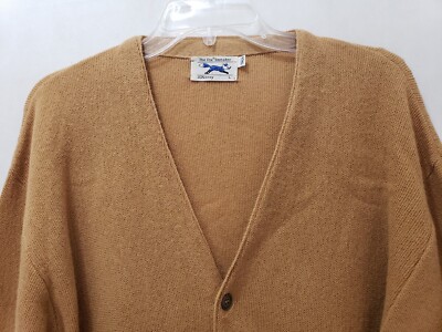 JC Penny fox cardigan 　80s Vintage JC Penny The Fox Sweater Cardigan Mens L Rib Knit