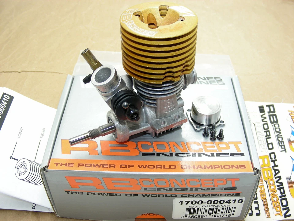 Vintage RB CONCEPT 2.1cc V12 3-Port Nitro Engine R40 Mugen Serpent XRAY Kyosho ! - Image 2 of 4