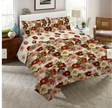 Laural Home Vintage Petals Queen Quilt Set Full/Queen Size 