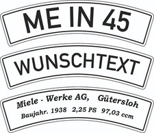 historisches Nummernschild Oldtimer Motorrad Wunschtext 320 x 95 mm Kunststoff