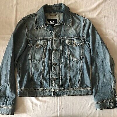 DOLCE & GABBANA D&G MEN'S DENIM TRUCKER JACKET SIZE 52 ITA DOLCE & GABBANA D&G MEN'S DENIM TRUCKER JACKET SIZE 52 ITA