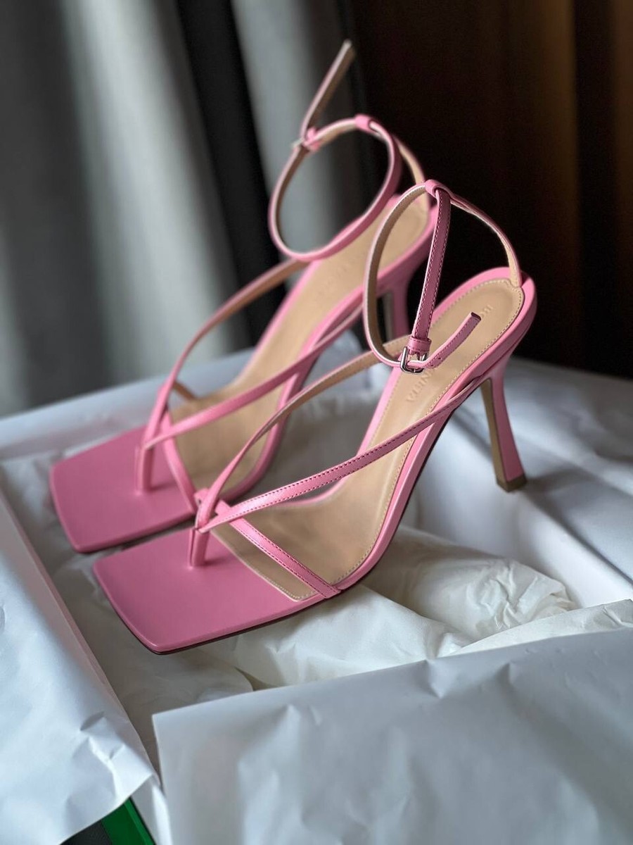 Bottega Veneta Stretch Leather Pink Blossom Sandals Heels 38 Bottega Veneta Stretch Leather Pink Blossom Sandals Heels 38