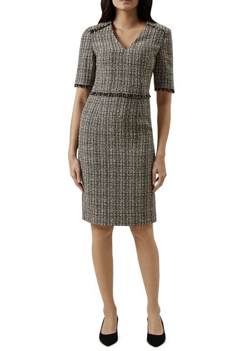 $340 Hobbs London Jesse Tweed Sheath Dress Size US 10 UK 14 | eBay