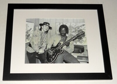 Framed Stevie Ray Vaughan / Buddy Guy 1985 SRV poster 13''x16'' Blues Legends!