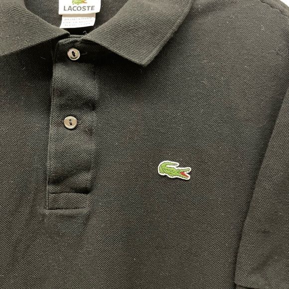 Mens Lacoste black polo shirt size 7(XXL) golf casual button