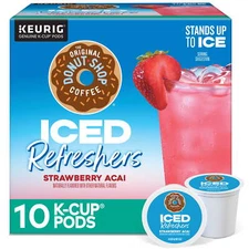 Original Donut Shop, Iced Refreshers Strawberry Açaí Flavor K-Cup Pods, 10 Count