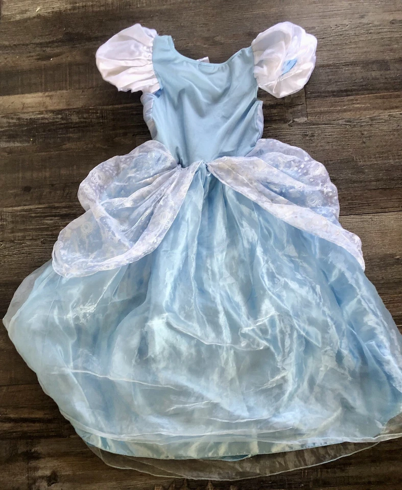 Disney Store Cinderella Costume Blue Gown Princess Child Size 9/10 Oval Cameo - Image 3 of 3