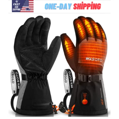 WASOTO Heated Gloves for Men Women 7.4V Battery 22.2WH Rechargeable Heated Ski Gloves T