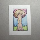 ACEO Original, Puke Shroom, Abstract Watercolor Trading Card - by Smolart — photo 1