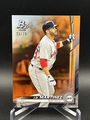 2019 Bowman Platinum JD MARTINEZ ORANGE REFRACTOR SSP /25 Boston Red Sox