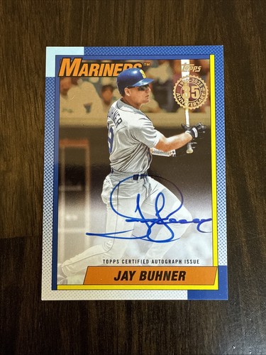 2025 Topps Series 2 Jay Buhner GOLD /50 1990 Topps Blue Ink Auto #90B2-JB