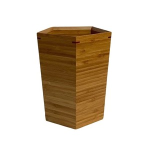 Pentagonal Bamboo Wine Chiller Cooler Bucket 15x20cm Made in Japan