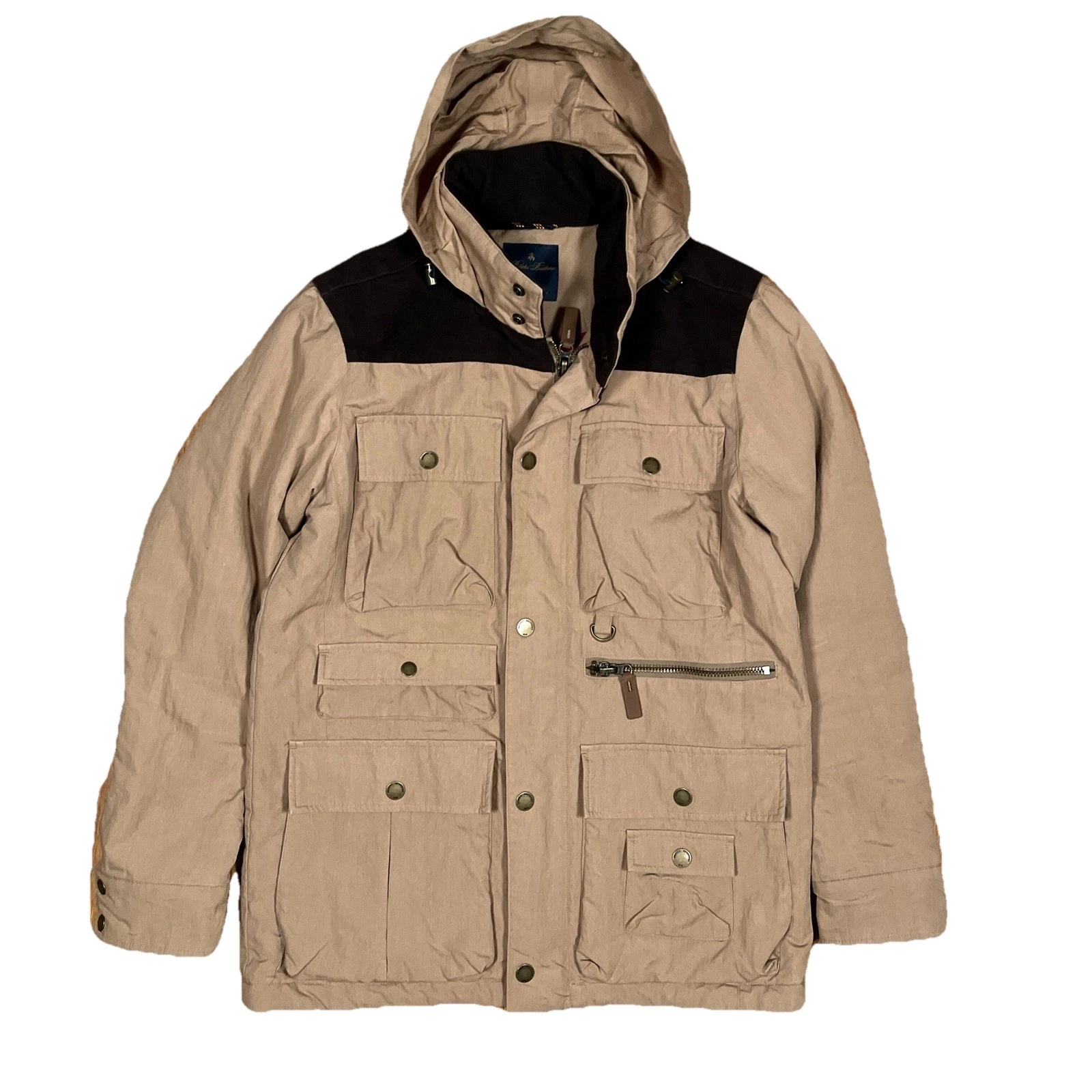 Brooks Brothers Field Jacket Size Small Quilted Lining Zip Hidden Hood 398 MSRP
Opens in a new windo