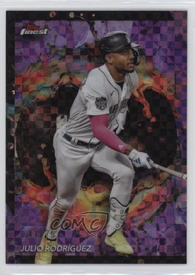 2024 Topps Finest Rare Purple Checkerboard Refractor 41/75 Julio Rodriguez 7qt