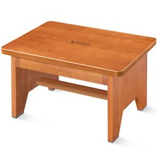Wooden Step Stool 9.1'' High 550 Lbs Load for Kitchen/Bathroom - Sturdy