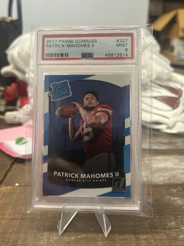 2017 Panini Donruss Rated Rookie Patrick Mahomes II #327 PSA 9