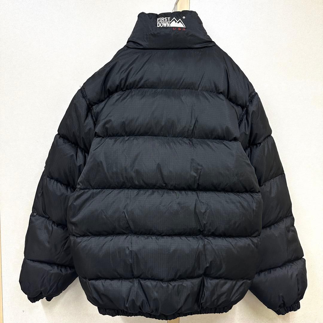 First Down Reversible Black Down Jacket S Vintage… - image 13