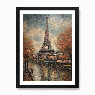 Eiffel Tower Paris France Pissarro  Framed Wall Art Poster Canvas Print Picture