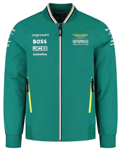 Aston Martin F1 Men's Team Bomber Jacket - Green
