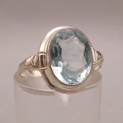 Ring Silber 835 wunderschönes seltenes altes Prachtstück mit Kunst/Glasstein - Bild 1 von 4