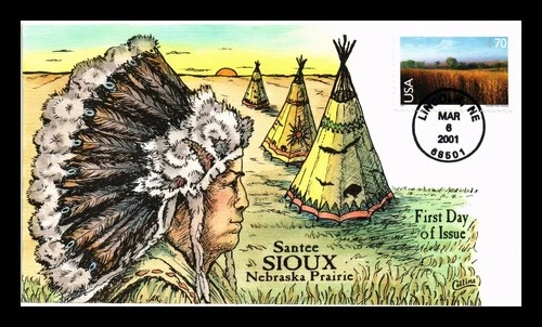 DR JIM STAMPS US COVER NINE MILE PRAIRIE NEBRASKA FDC COLLINS HAND PAINTED