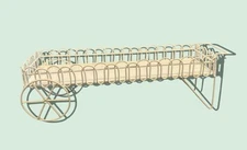 White Metal Mini Flower Cart Plants Herbs Cut Flowers Candle Holder 15”x5”