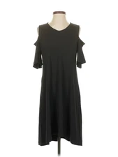 H By Halston Women Black Casual Dress XS Petites