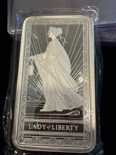 LADY of LIBERTY Bar - PAMP SUISSE - 10oz .999 Fine Silver Bullion Bar IN - STOCK