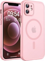 HandyhüLle FüR Iphone 12 Magsafe StoßFest Kratzfest Transluzente RüCkseite Rosa