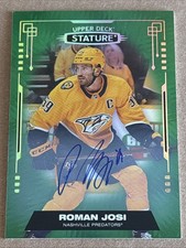 2021-22 Upper Deck Stature Green Auto Roman Josi Auto 01/50 Nashville Predators