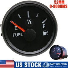 2 52mm Universal Gas Fuel Level Gauge 0-90ohms Red Led For Boat Car Truck Us