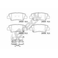 Satz Bremsbeläge Bremsklötze hinten für Hyundai Sonata 5 NF Tucson JM | 24451