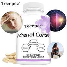 Adrenal Cortex Supplements Support Balanced Energy Stress Immune 120 Capsule US