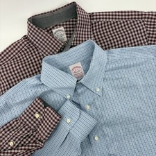 Brooks Brothers Mens 16-35 Dress Shirt Bundle Madison Regular Fit Blue Burgundy