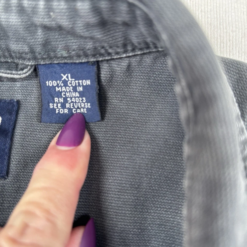 Gap Men's Cotton Long Sleeve Shirt Y2KVintage Grey Denim Button Up XXL - Image 4 of 4