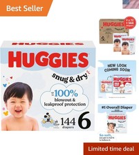 Huggies Size 6 Diapers, Snug  Dry Baby Diapers, Size 6 35 lbs, 144 Count 2 ...