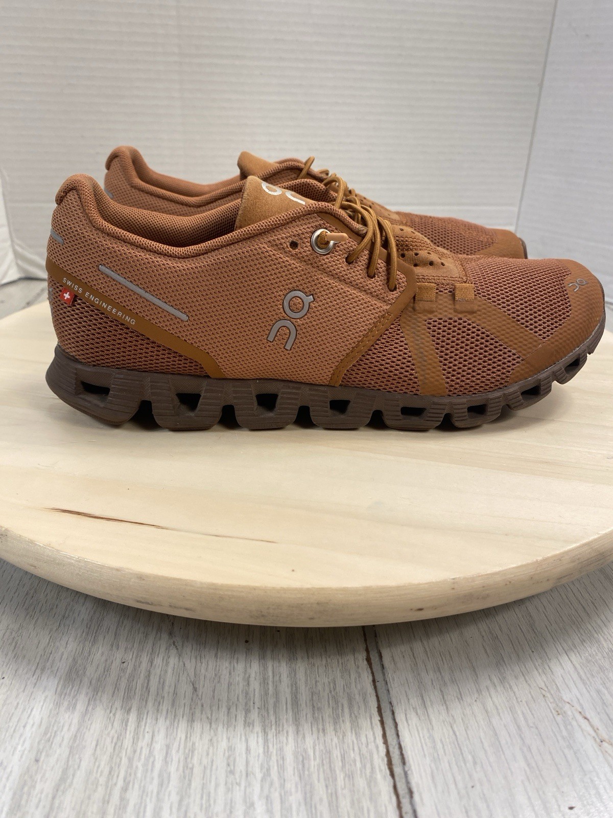 On Running Cloud Monochrome Pecan Sneakers Size 7.5 Lace-Up Style