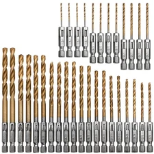 32Pcs Drill Bit Set 2.44"-4.69" HSS Titanium Multi Drill Bits Twist Metal Tools