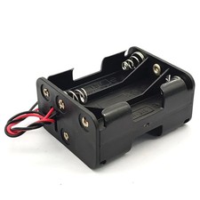 6-AAA Battery Spring Clip Holder Case Plastic Box Tow Layers Stacked Wires 9V DC