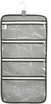 Hanging Jewelry Org with 10 Zippered Clear Pockets for Travel Suitcase and Ho...