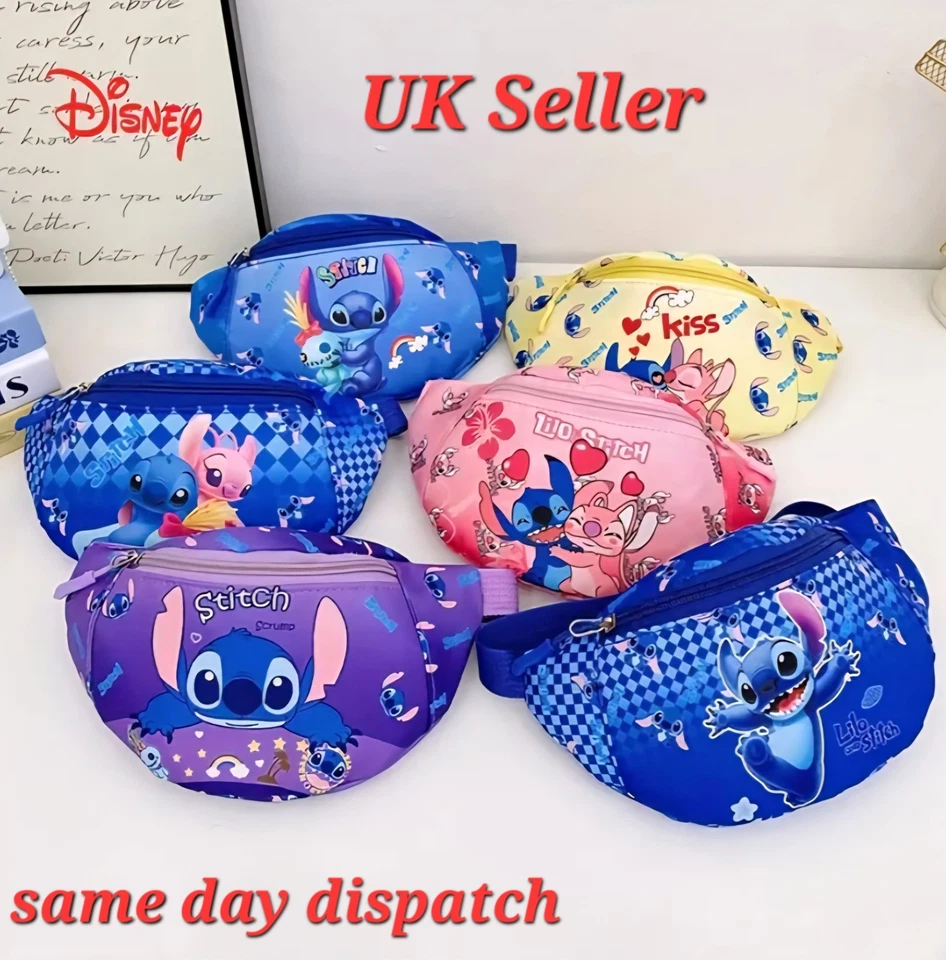 Kinder Jungen Mädchen Stitch Lilo Bauchtasche Schulter-/Gürteltasche blau rosa Weihnachtsgeschenk